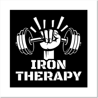 Iron Therapy, Weight Lifting Energetic Power Workout for Muscle Bodybuilding Posters and Art